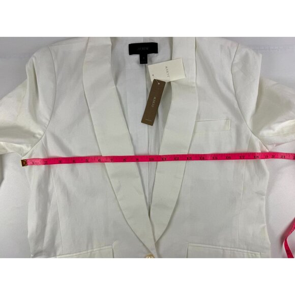 NWT J. Crew Women's Cotton Linen Blazer Jacket 8 White One Button - Picture 7 of 8
